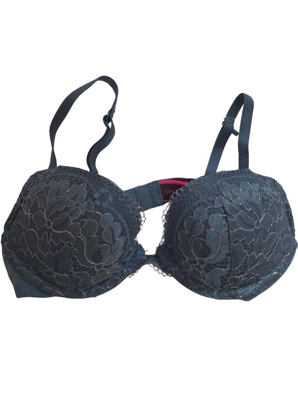 La Senza Dark Teal Obsession Plunge Lace Push-Up Bra